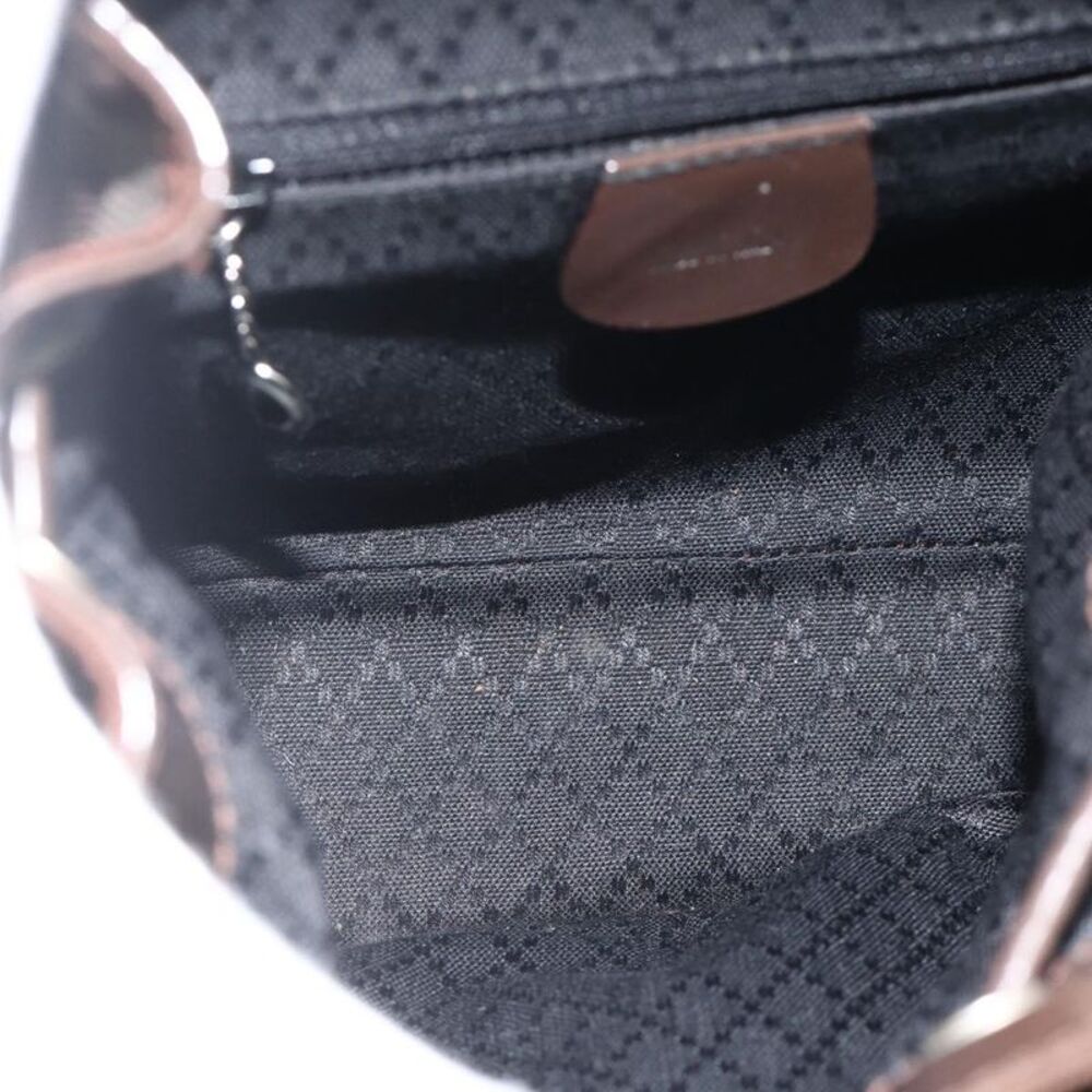 Gucci Vintage Bamboo Backpack Nylon And Patent Leather Brown Nylon Backpack Bag - Picture 5 of 16